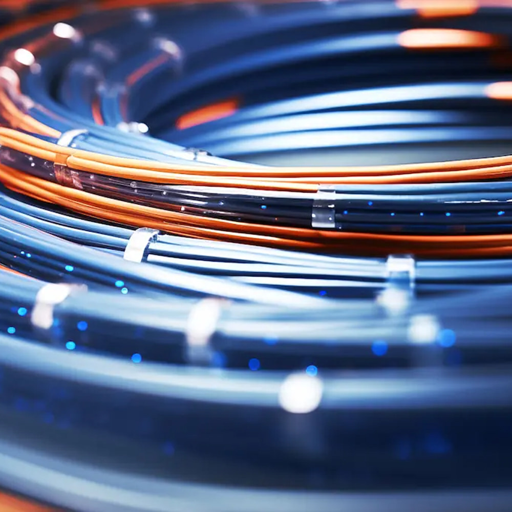 Nahaufnahme von verschiedenen Kabeln