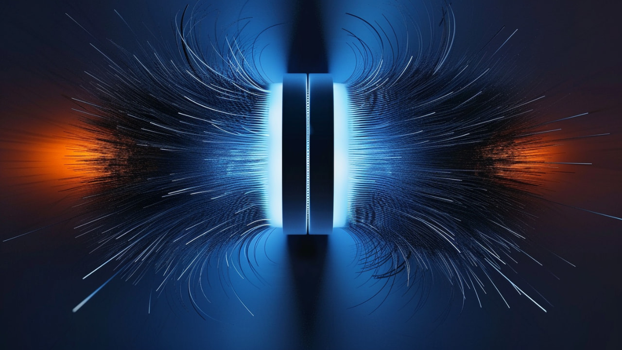 Magnet mit zwei simulierten Magnetfeldern