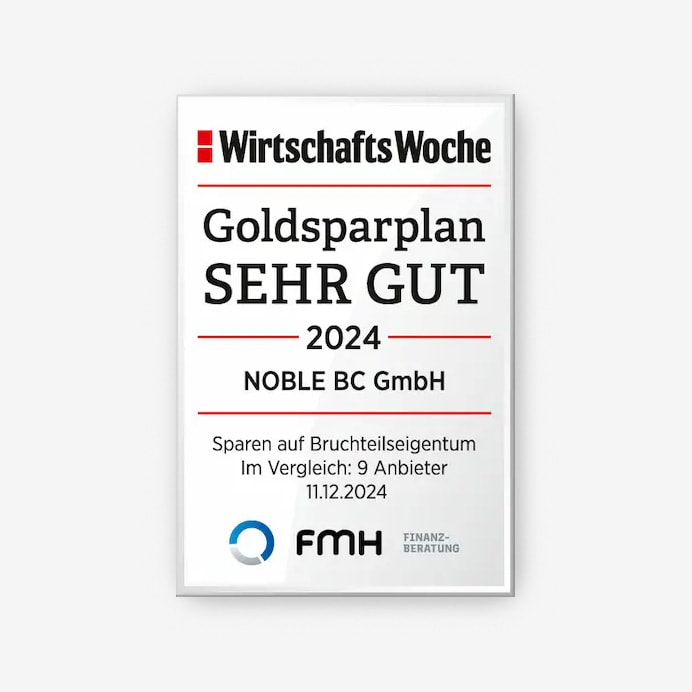 Award für einen guten Goldsparplan von der WirtschaftsWoche.