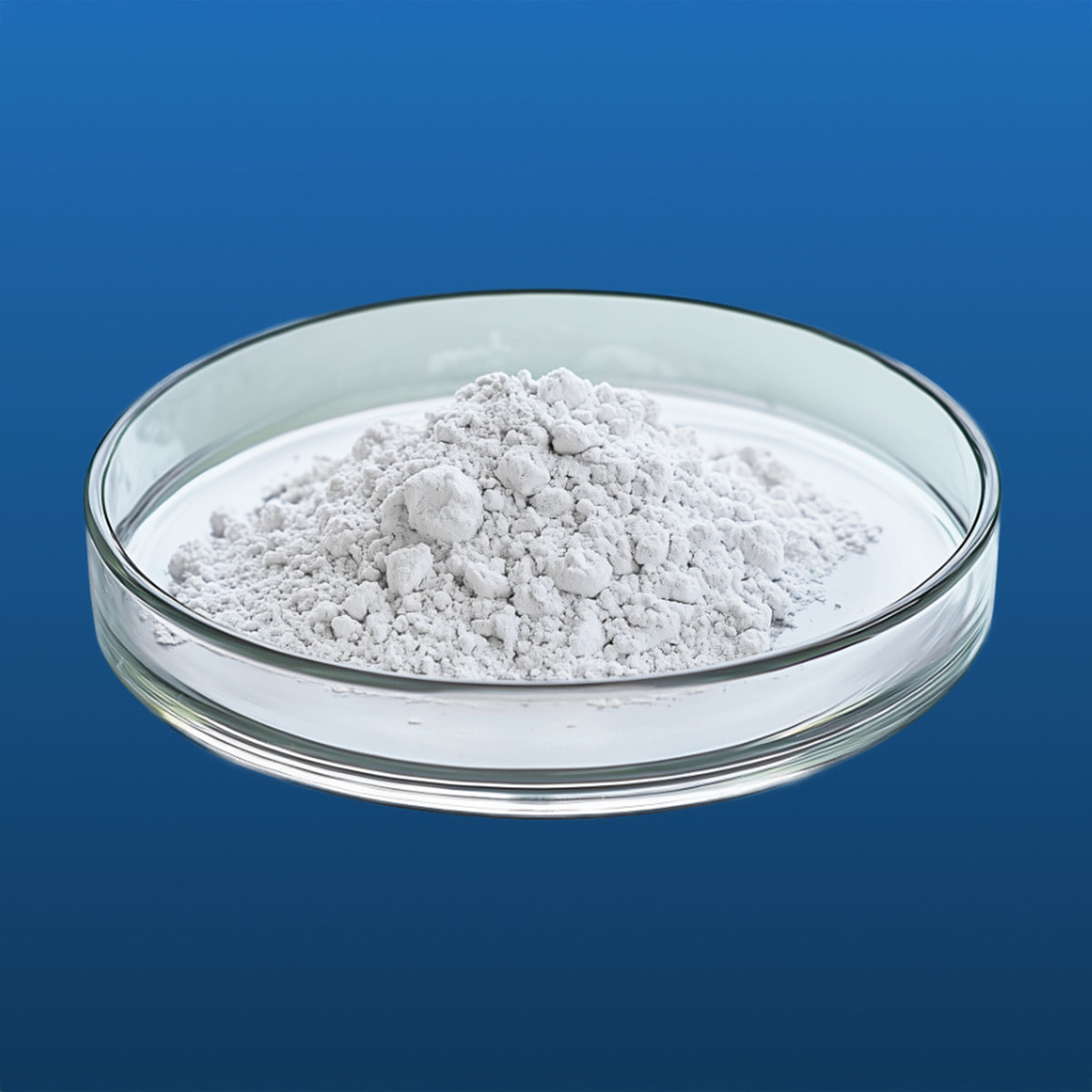 seltene Erde Dysprosiumoxid auf blauen Hintergrund