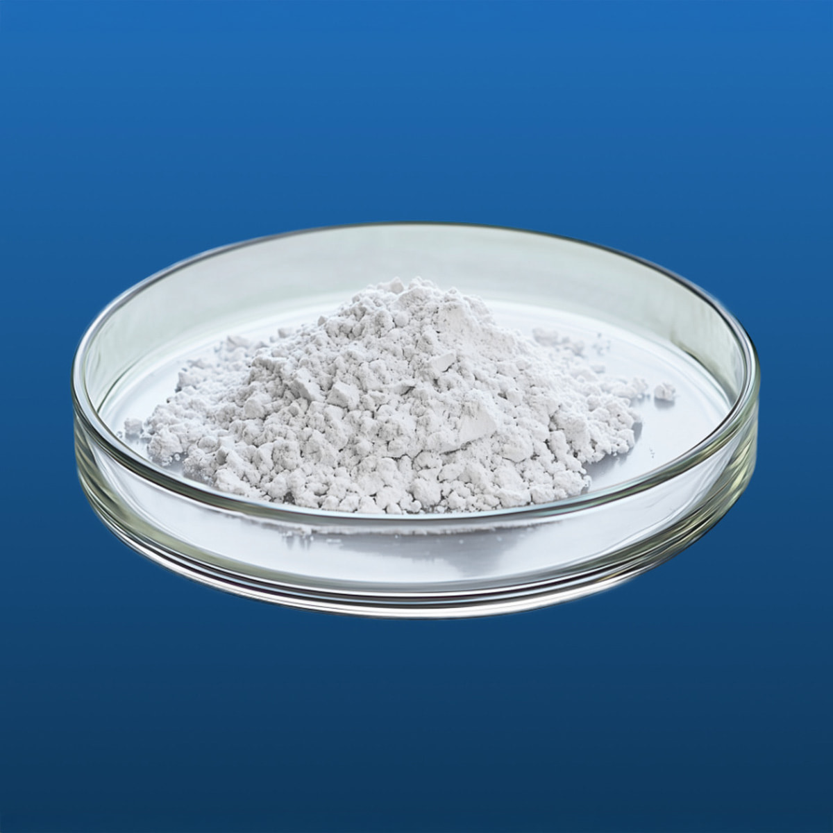 seltene Erde Gadoliniumoxid auf blauen Hintergrund