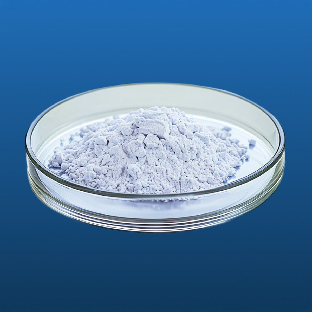 seltene Erde Neodymoxid auf blauen Hintergrund