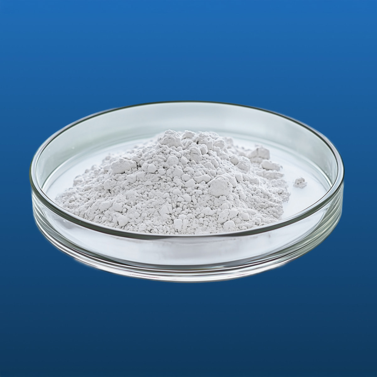 seltene Erde Scandiumoxid auf blauen Hintergrund