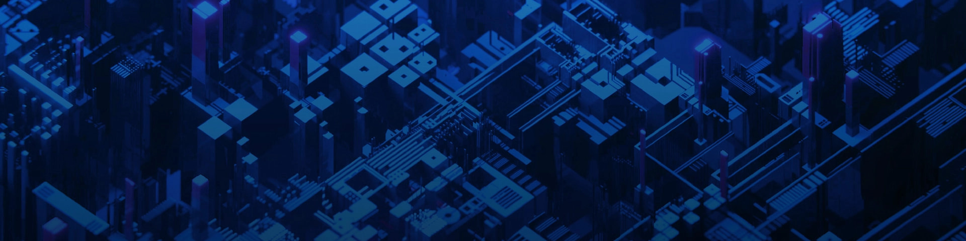 Isometrische Ansicht von einer futuristischen Stadt.