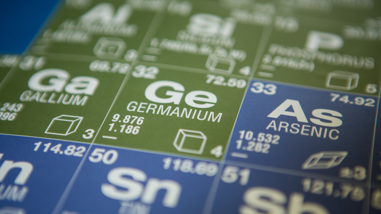 Technologiemetalle Gallium und Germanium auf dem Periodensystem der Elemente