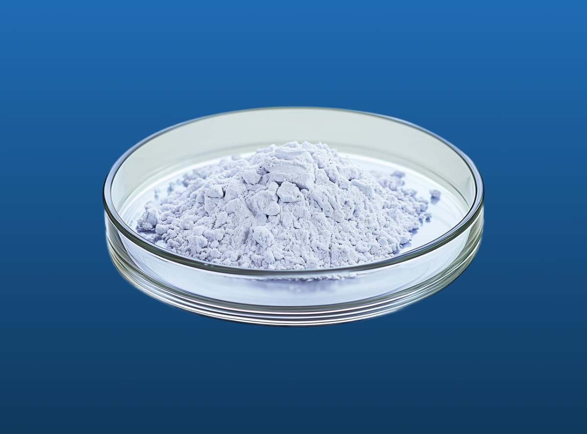 Neodymoxid, blue background, 1200x887px