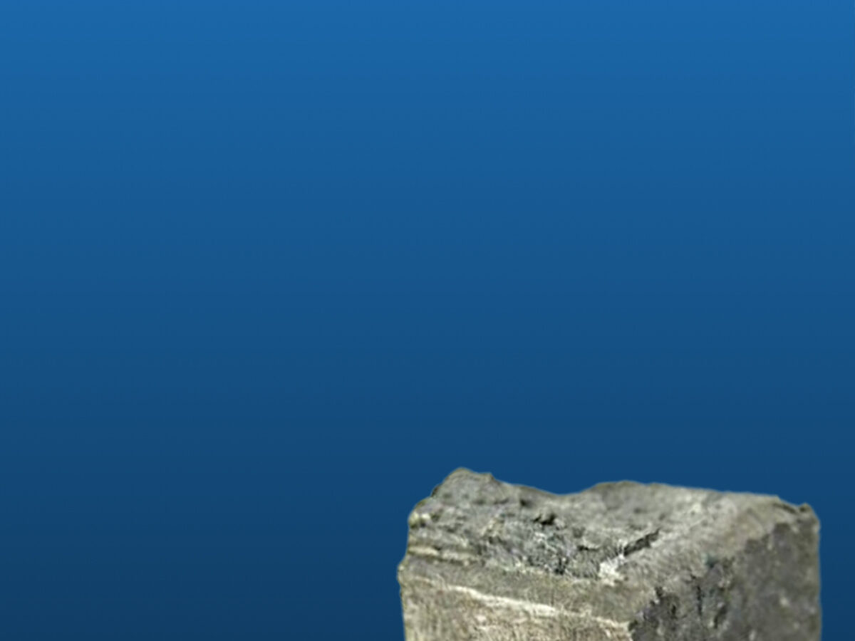 Dysprosiumoxid auf blauem Hintergrund