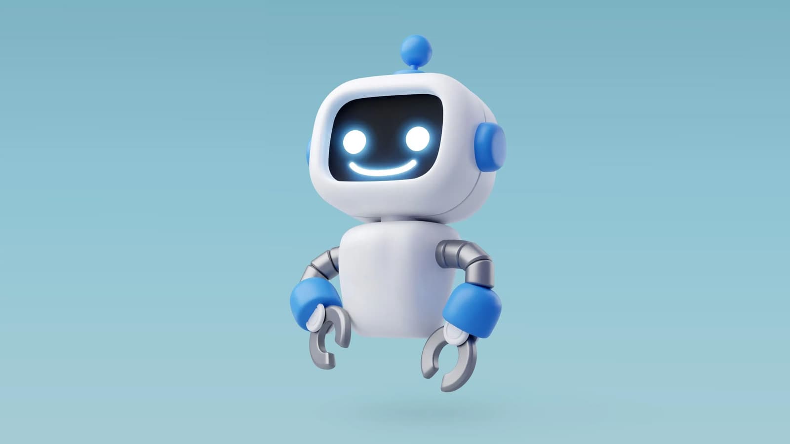 3d Vector Robot Chatbot, AI in Wissenschaft und Wirtschaft, Technologie und Engineering Konzept